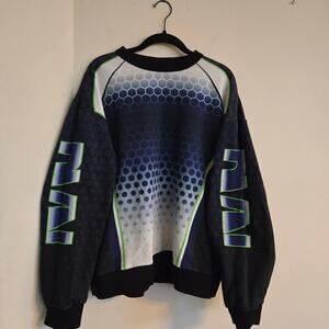 Dries Van Noten Size M Hax Cotton Blue Sweatshirt Graphic Print Style SS23